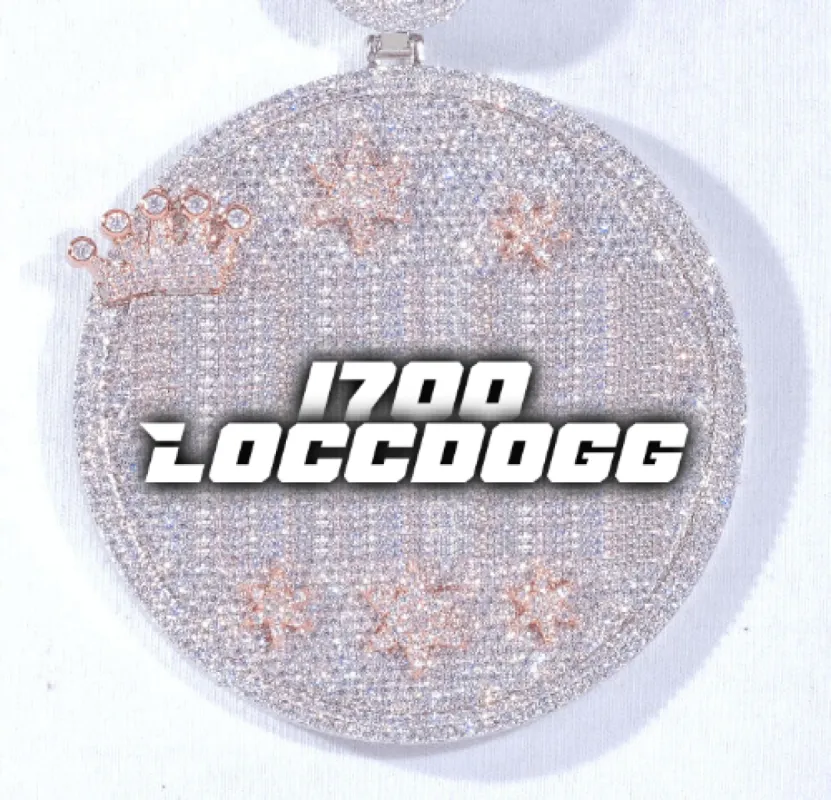 CUSTOM LETTER NECKLACE 3D BIG CROWN DISC sold by The GUU Shop