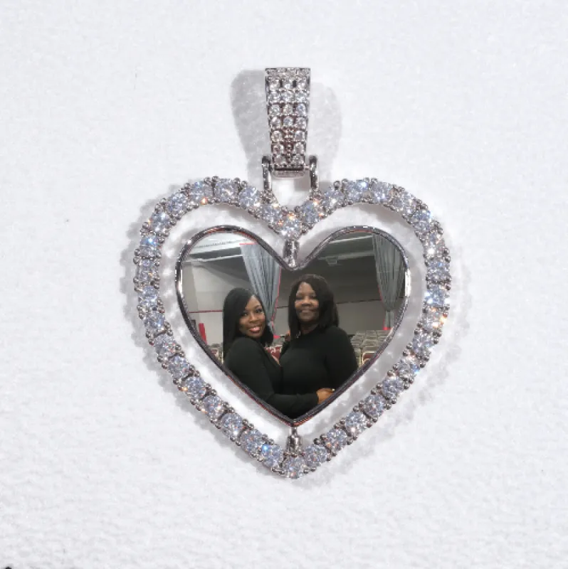 3D Spinning 2-Faced Heart Custom Picture Pendant sold by The GUU Shop