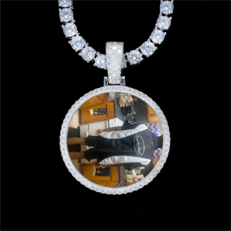 925S & VVS Moissanite 3D Circle Custom Picture Pendant sold by The GUU Shop