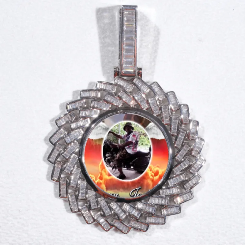 Large 3D Baguette Custom Picture Pendant sold by The GUU Shop