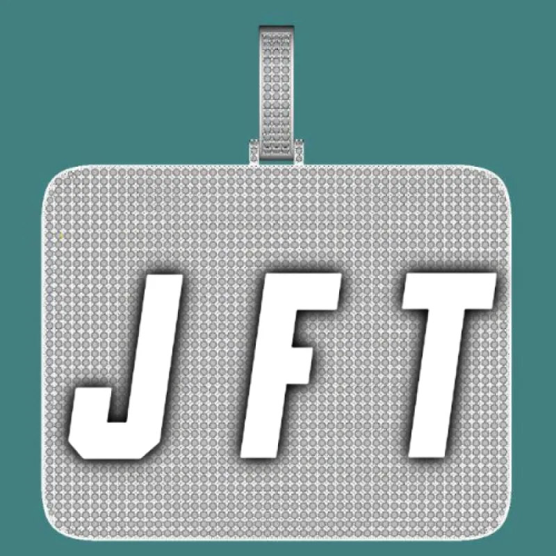 CUSTOM LETTER NECKLACE 3D BIG SQUARE sold by The GUU Shop