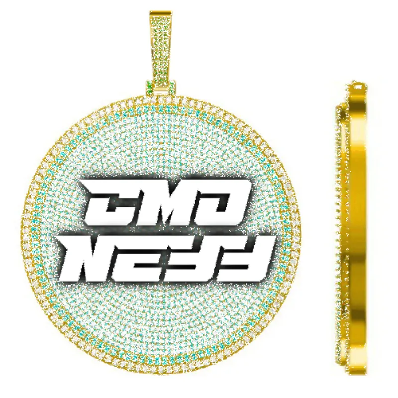 CUSTOM LETTER NECKLACE 3D BIG DISC sold by The GUU Shop