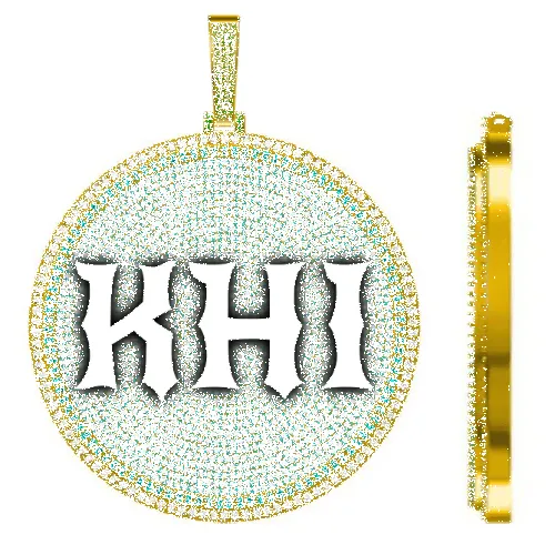 CUSTOM LETTER NECKLACE 3D BIG DISC sold by The GUU Shop