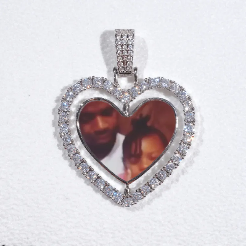 3D Spinning 2-Faced Heart Custom Picture Pendant sold by The GUU Shop