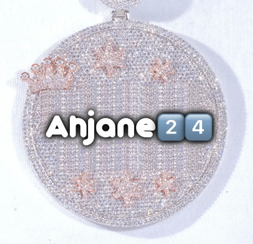 CUSTOM LETTER NECKLACE 3D BIG CROWN DISC sold by The GUU Shop