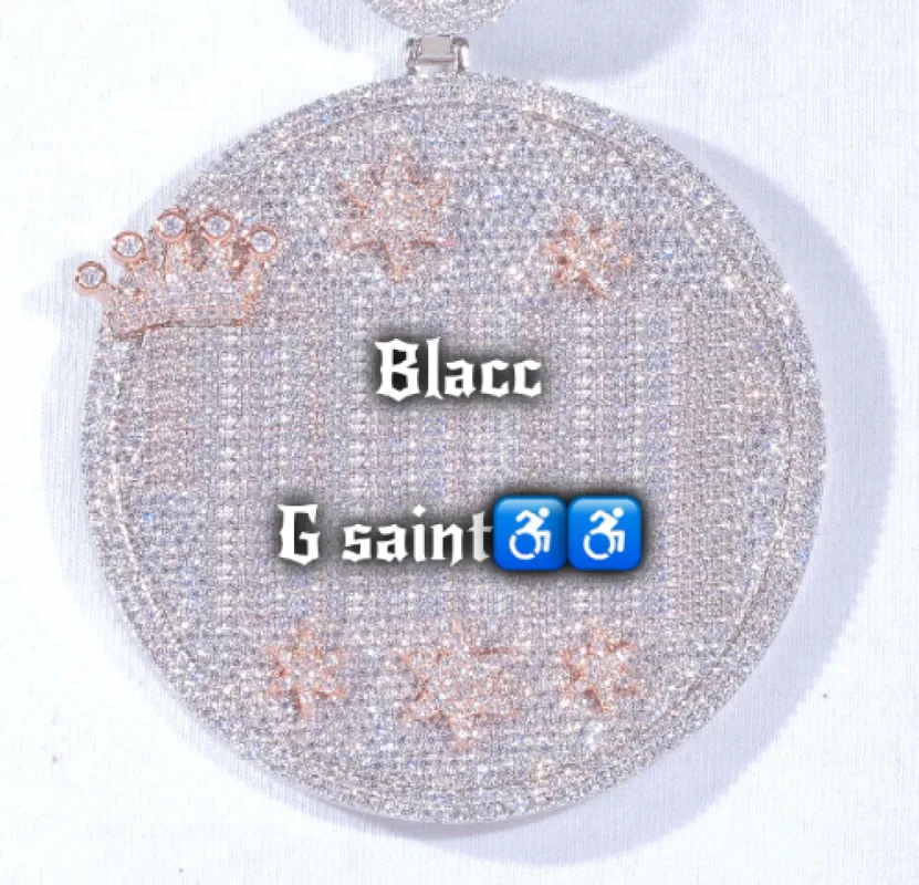 CUSTOM LETTER NECKLACE 3D BIG CROWN DISC made by The GUU Shop