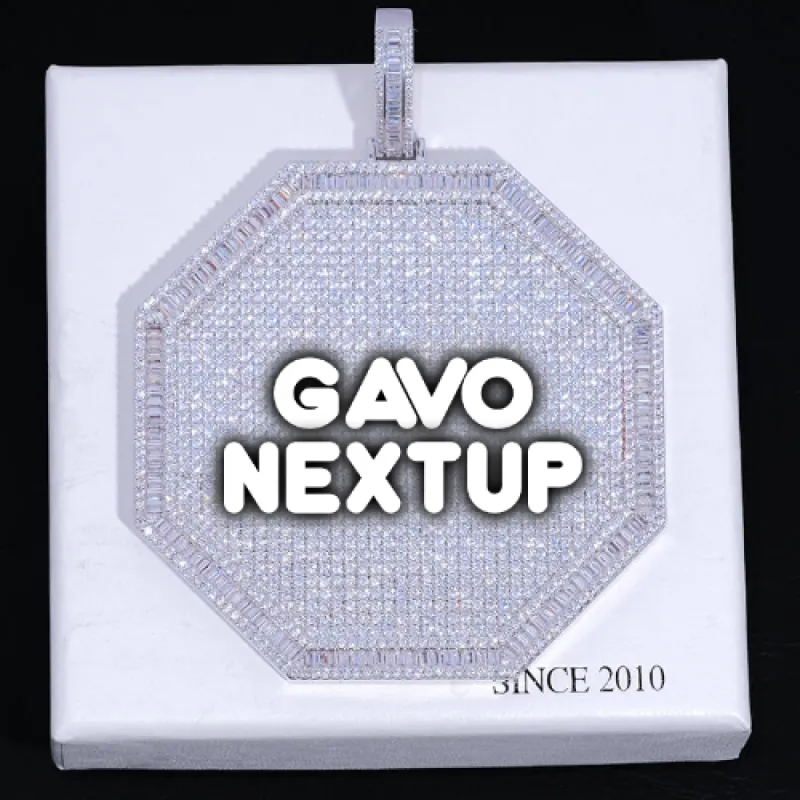 CUSTOM LETTER NECKLACE 3D BIG OCTAGON sold by The GUU Shop