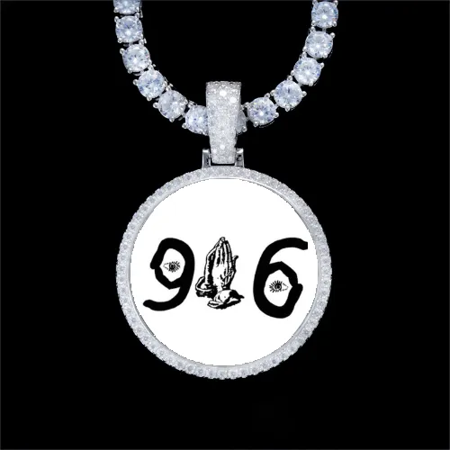 925S & VVS Moissanite 3D Circle Custom Picture Pendant sold by The GUU Shop