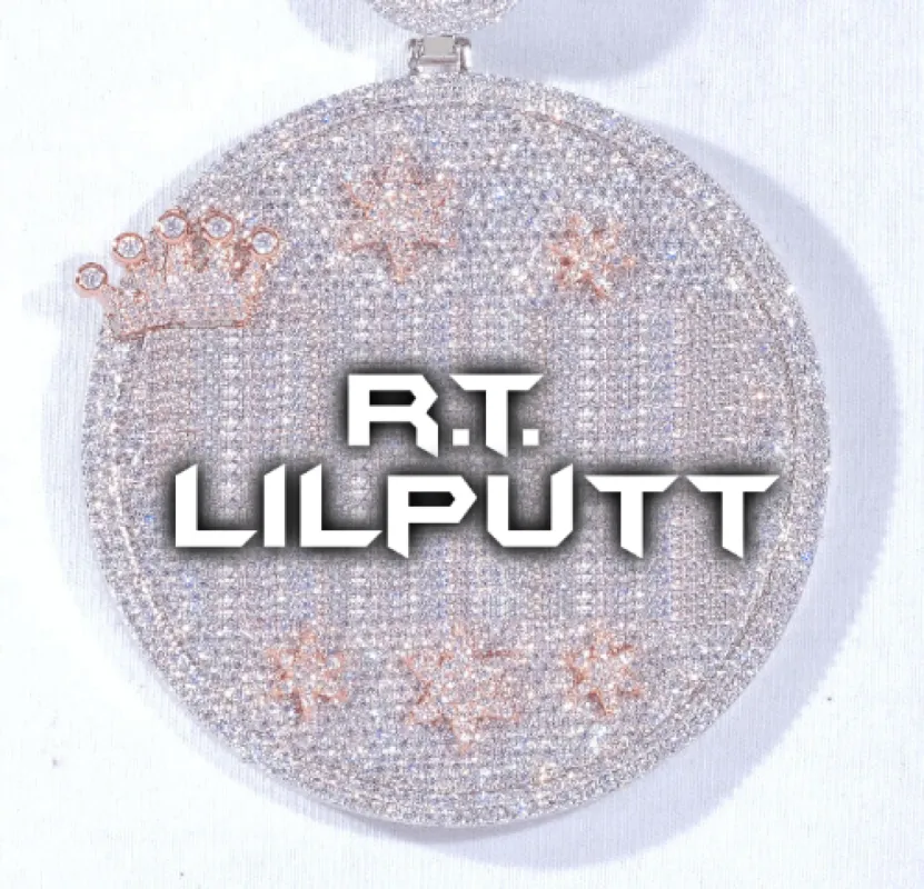 CUSTOM LETTER NECKLACE 3D BIG CROWN DISC sold by The GUU Shop