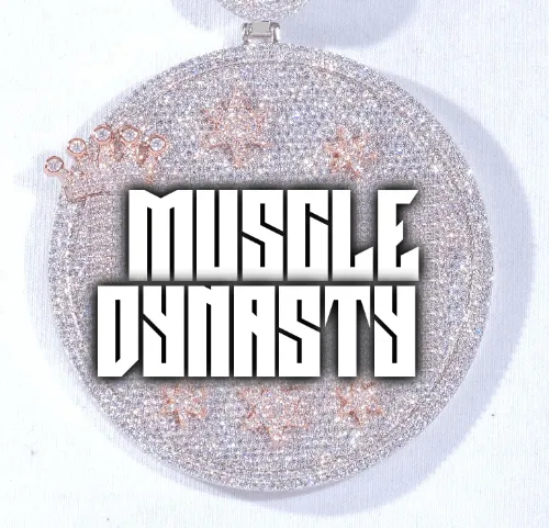 CUSTOM LETTER NECKLACE 3D BIG CROWN DISC sold by The GUU Shop