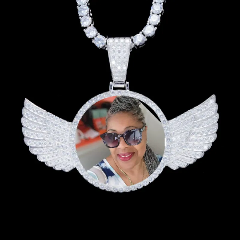 925S & VVS Moissanite 3D Wing Custom Picture Pendant sold by The GUU Shop