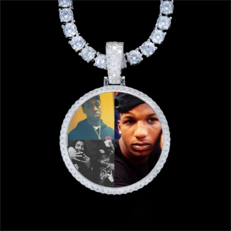 925S & VVS Moissanite 3D Circle Custom Picture Pendant sold by The GUU Shop