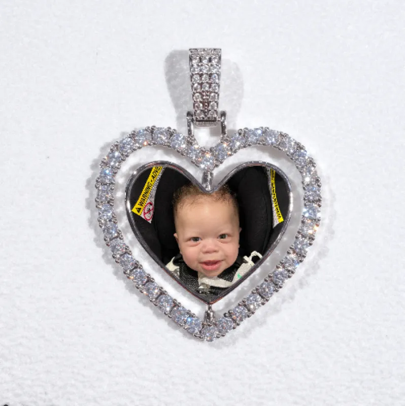 3D Spinning 2-Faced Heart Custom Picture Pendant sold by The GUU Shop