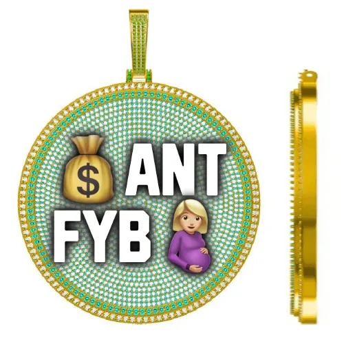 CUSTOM LETTER NECKLACE 3D BIG DISC sold by The GUU Shop