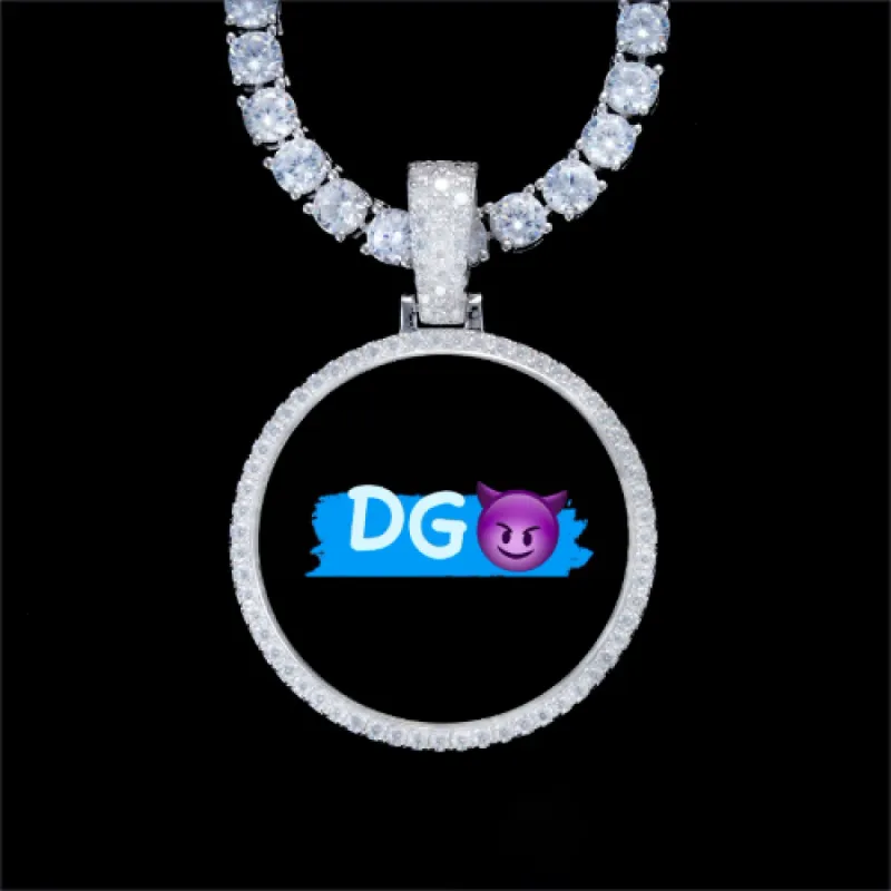 925S & VVS Moissanite 3D Circle Custom Picture Pendant sold by The GUU Shop