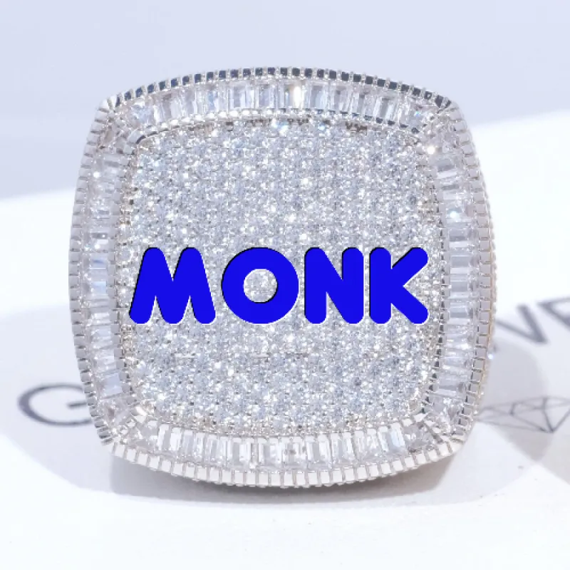 CUSTOM LETTER 3D ICED RING sold by The GUU Shop