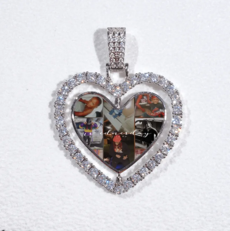 3D Spinning 2-Faced Heart Custom Picture Pendant sold by The GUU Shop