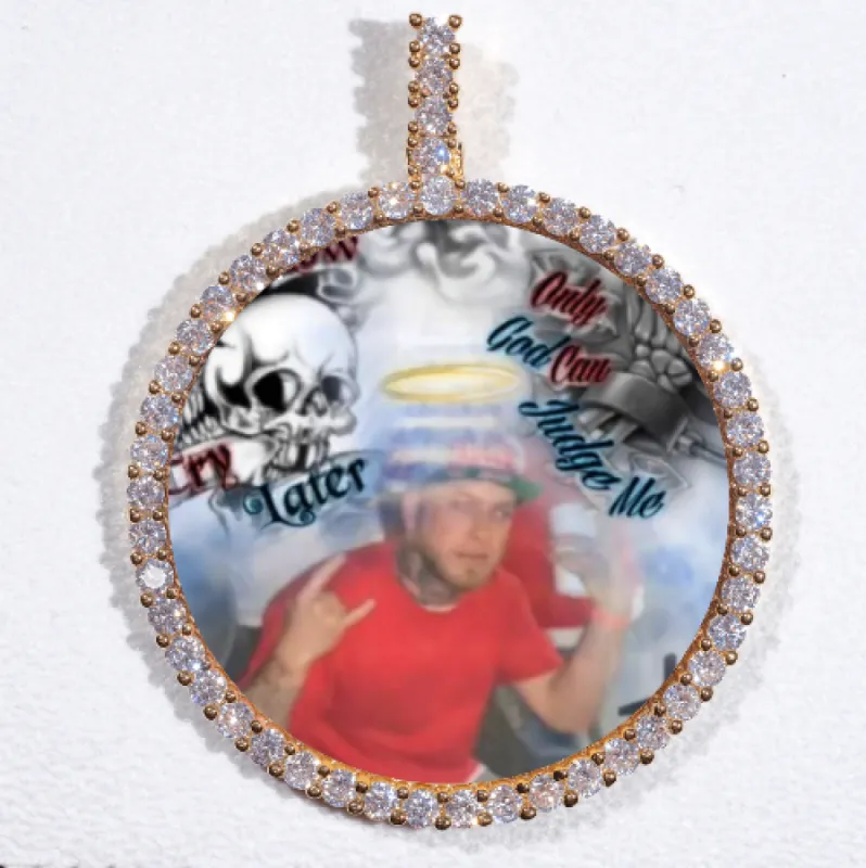 LARGE 3D CIRCLE CUSTOM PICTURE PENDANT sold by The GUU Shop