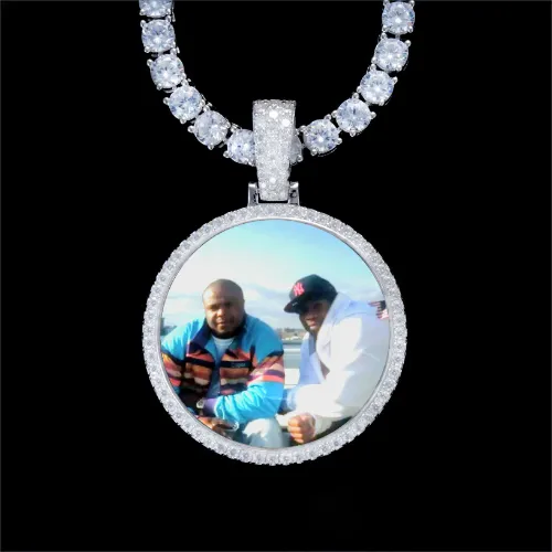 925S & VVS Moissanite 3D Circle Custom Picture Pendant sold by The GUU Shop