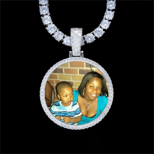 925S & VVS Moissanite 3D Circle Custom Picture Pendant sold by The GUU Shop