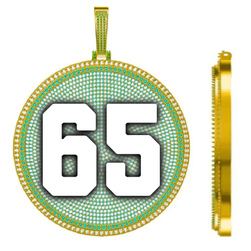 CUSTOM LETTER NECKLACE 3D BIG DISC sold by The GUU Shop