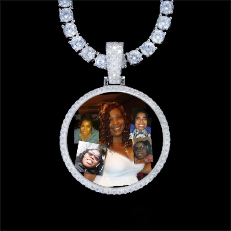 925S & VVS Moissanite 3D Circle Custom Picture Pendant sold by The GUU Shop