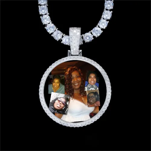 925S & VVS Moissanite 3D Circle Custom Picture Pendant sold by The GUU Shop