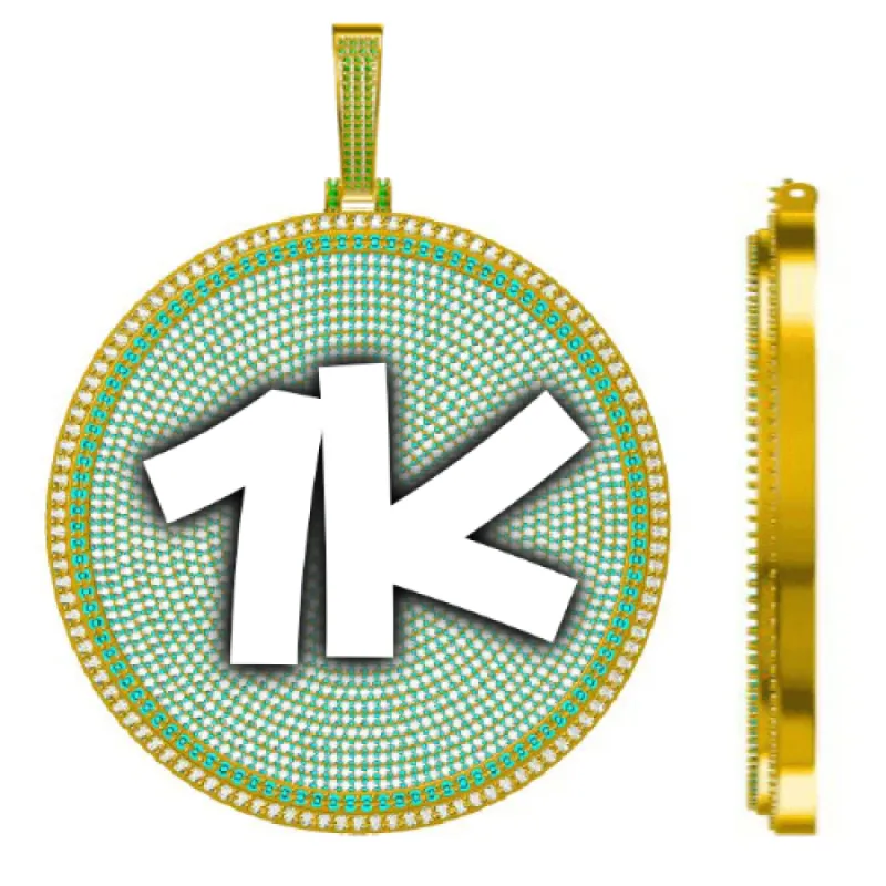 CUSTOM LETTER NECKLACE 3D BIG DISC made by The GUU Shop