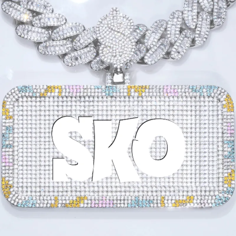 CUSTOM LETTER NECKLACE 3D COLORFUL SQUARE sold by The GUU Shop