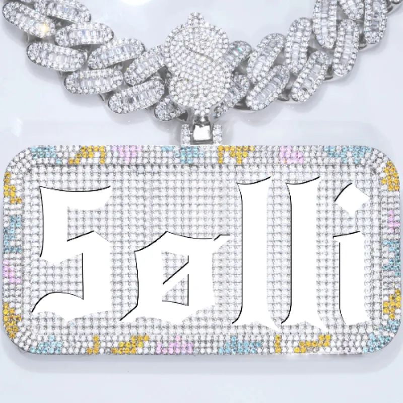 CUSTOM LETTER NECKLACE 3D COLORFUL SQUARE sold by The GUU Shop