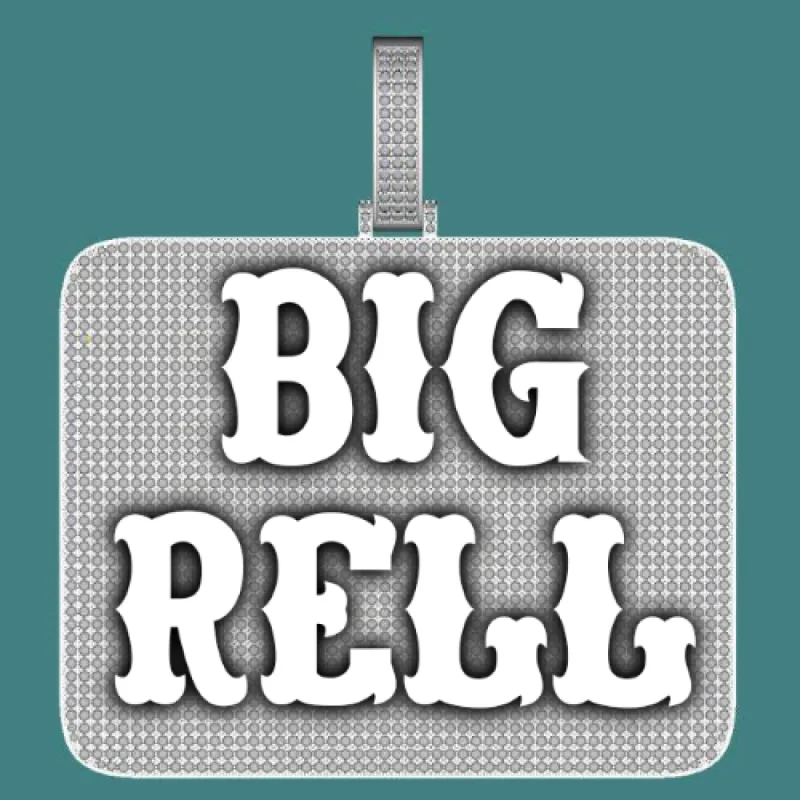 CUSTOM LETTER NECKLACE 3D BIG SQUARE sold by The GUU Shop