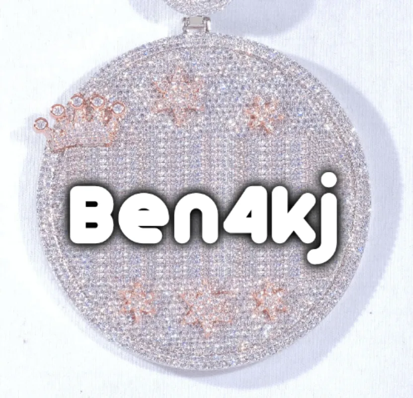 CUSTOM LETTER NECKLACE 3D BIG CROWN DISC made by The GUU Shop