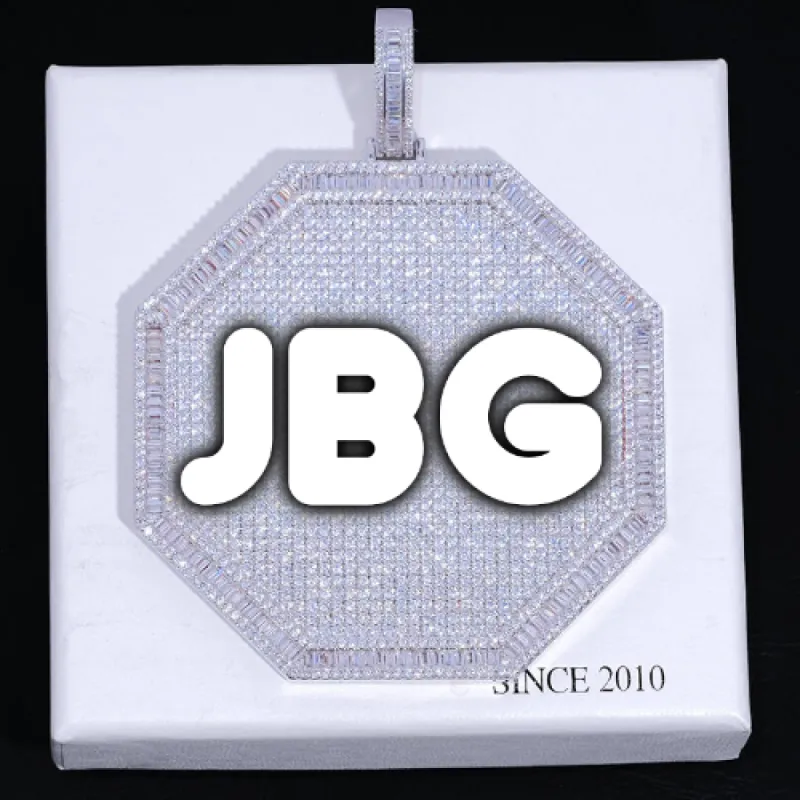 CUSTOM LETTER NECKLACE 3D BIG OCTAGON sold by The GUU Shop