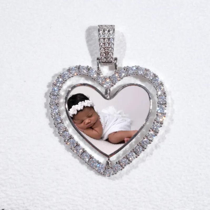 3D Spinning 2-Faced Heart Custom Picture Pendant sold by The GUU Shop