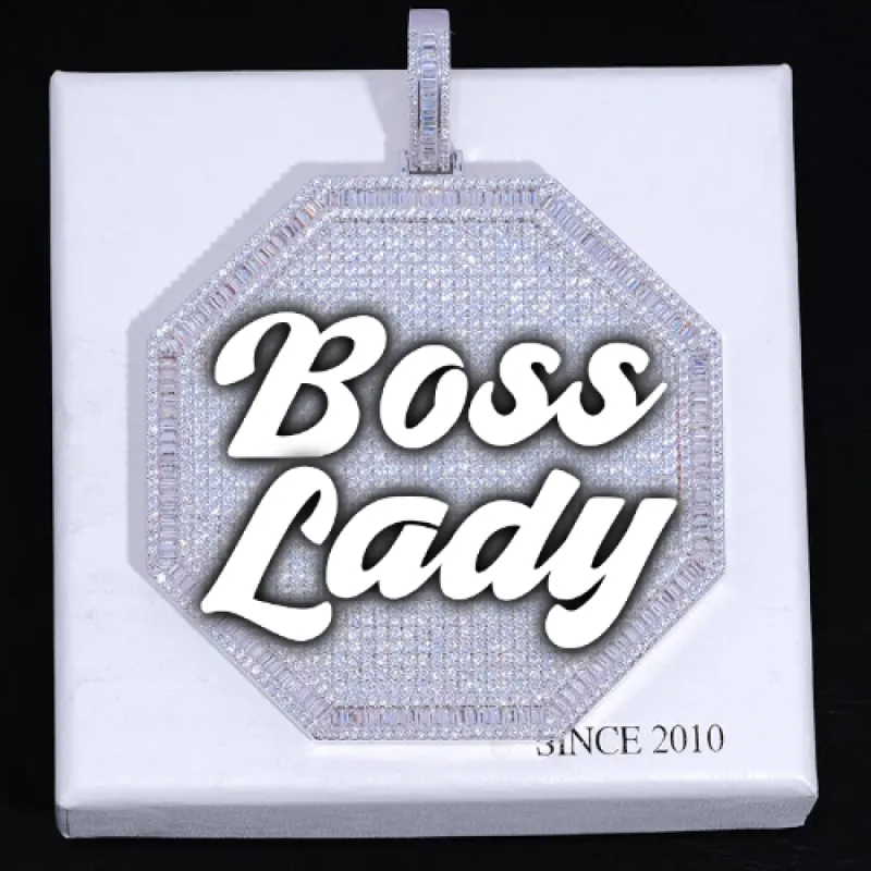 CUSTOM LETTER NECKLACE 3D BIG OCTAGON sold by The GUU Shop