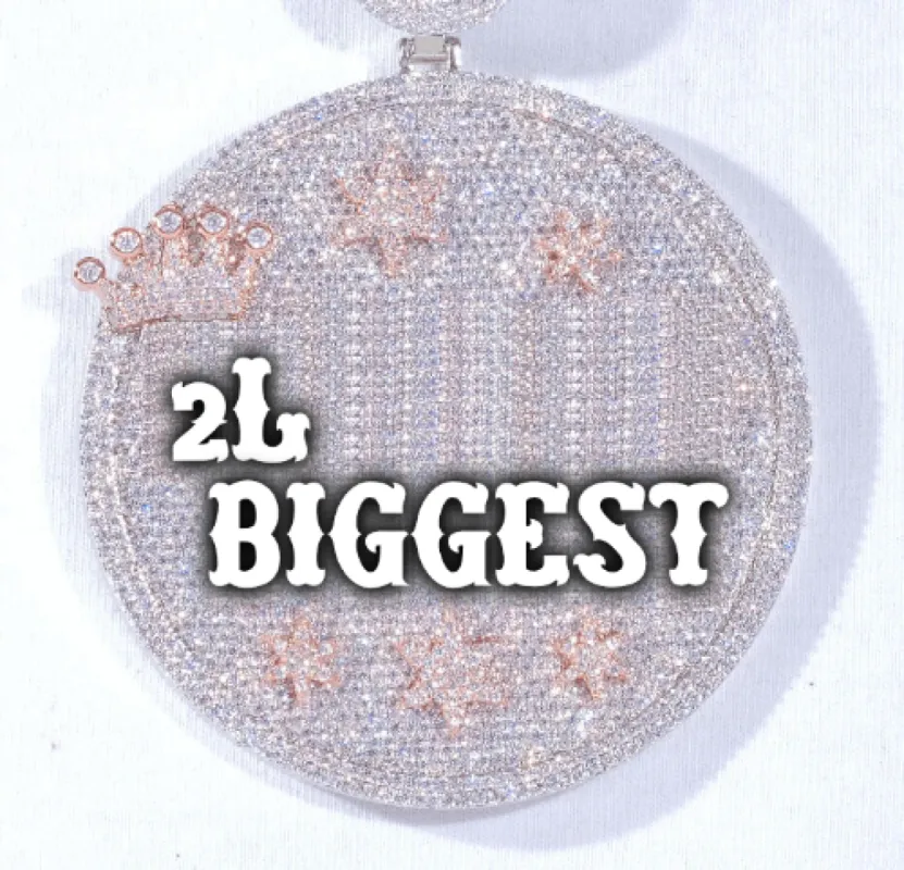 CUSTOM LETTER NECKLACE 3D BIG CROWN DISC sold by The GUU Shop