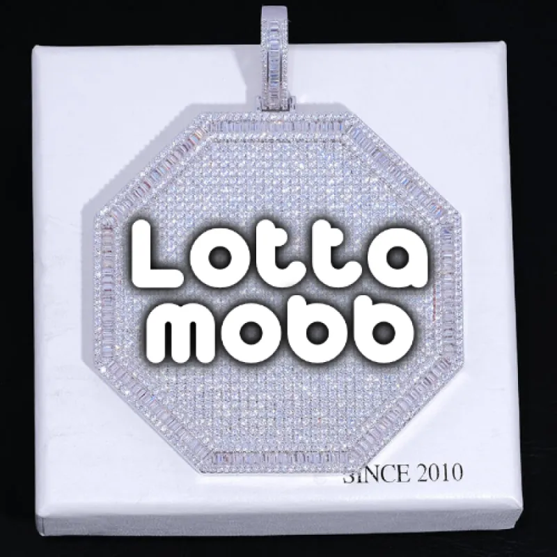 CUSTOM LETTER NECKLACE 3D BIG OCTAGON sold by The GUU Shop