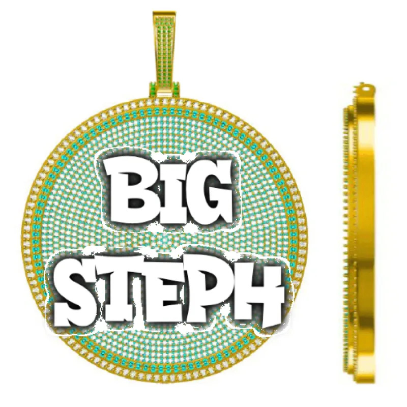 CUSTOM LETTER NECKLACE 3D BIG DISC sold by The GUU Shop