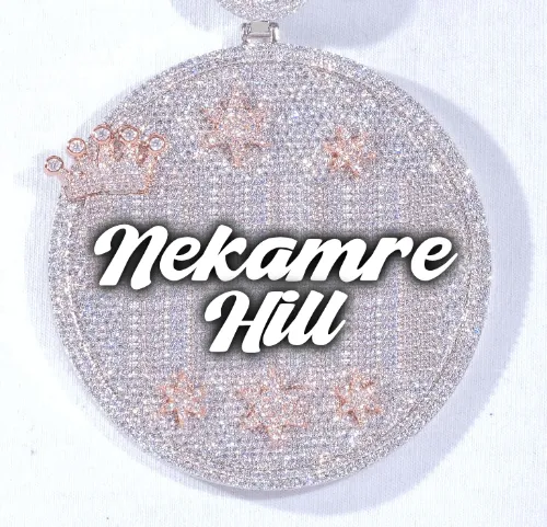 CUSTOM LETTER NECKLACE 3D BIG CROWN DISC sold by The GUU Shop