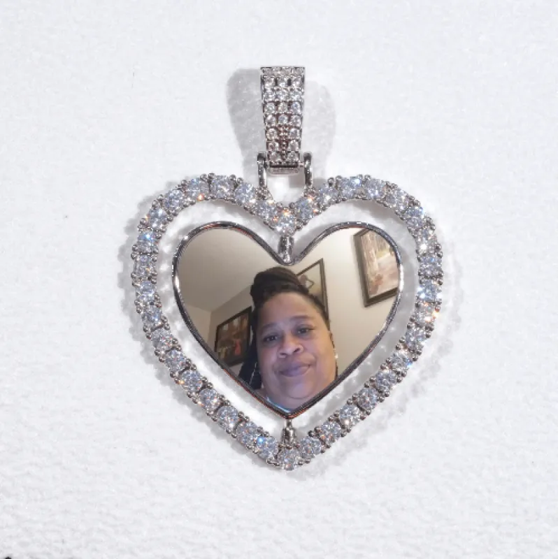 3D Spinning 2-Faced Heart Custom Picture Pendant sold by The GUU Shop