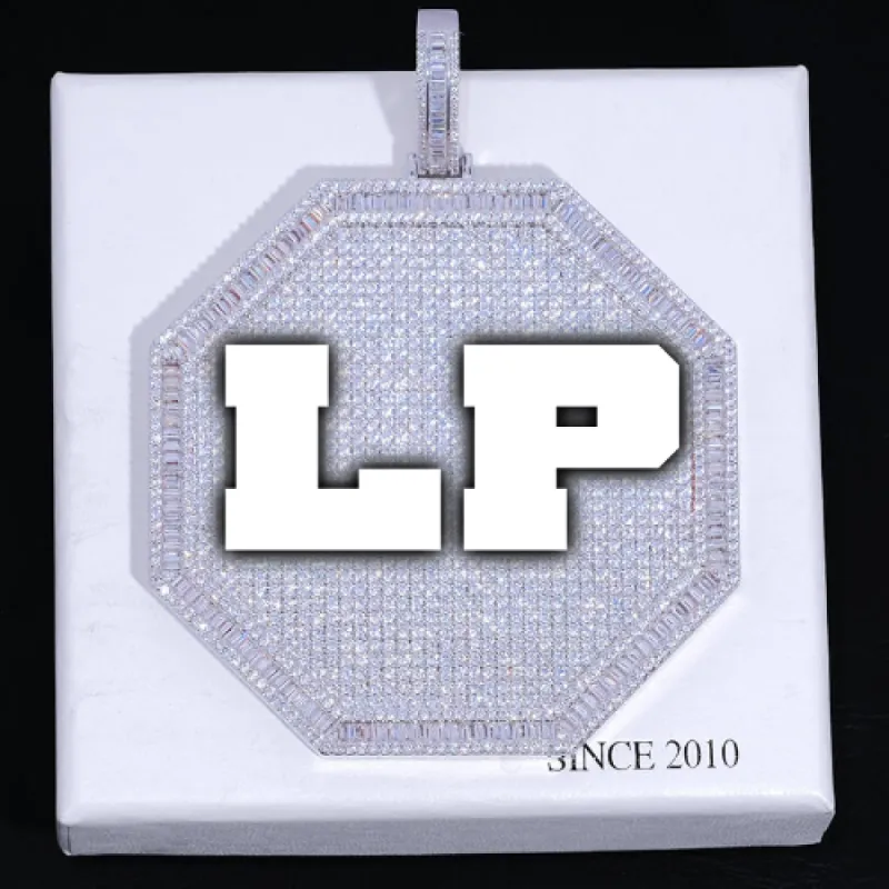 CUSTOM LETTER NECKLACE 3D BIG OCTAGON sold by The GUU Shop