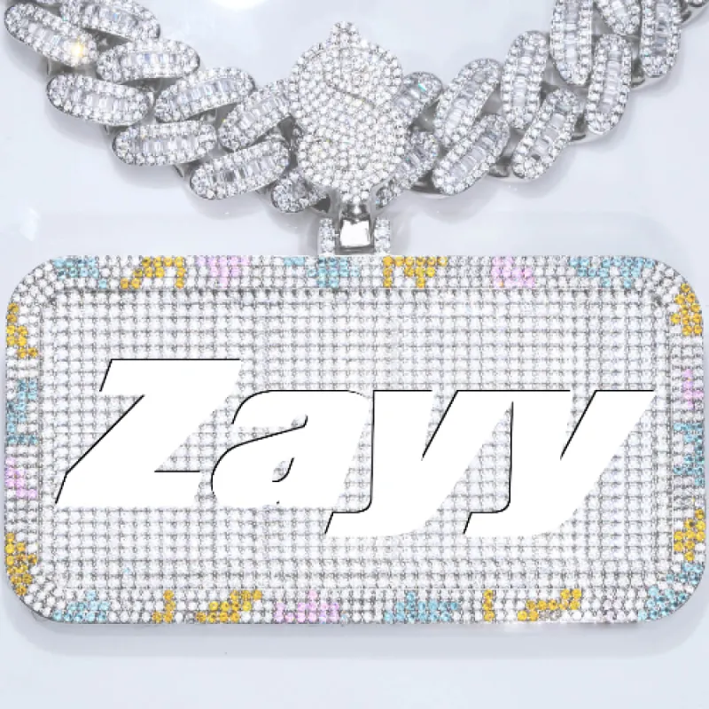 CUSTOM LETTER NECKLACE 3D COLORFUL SQUARE sold by The GUU Shop