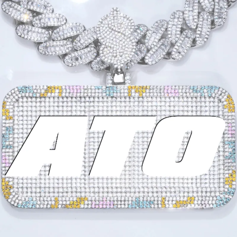 CUSTOM LETTER NECKLACE 3D COLORFUL SQUARE made by The GUU Shop