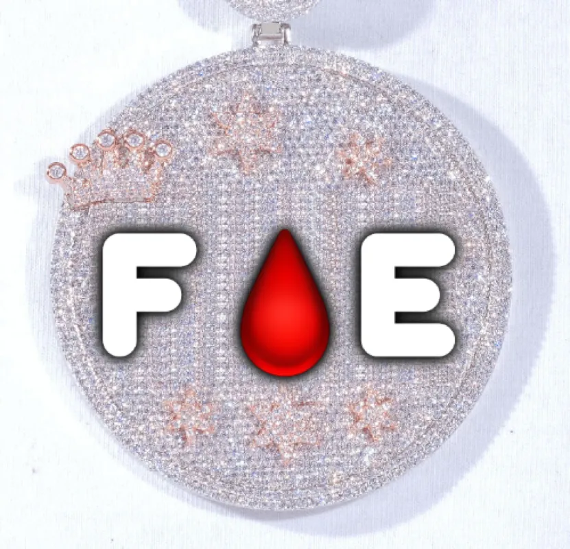 CUSTOM LETTER NECKLACE 3D BIG CROWN DISC sold by The GUU Shop