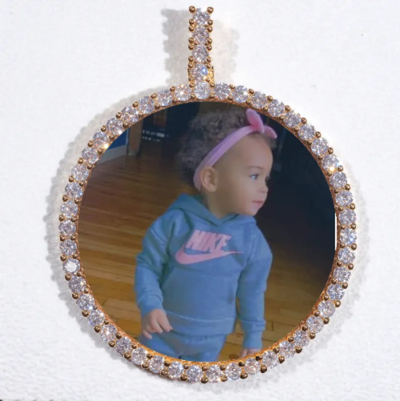 LARGE 3D CIRCLE CUSTOM PICTURE PENDANT sold by The GUU Shop