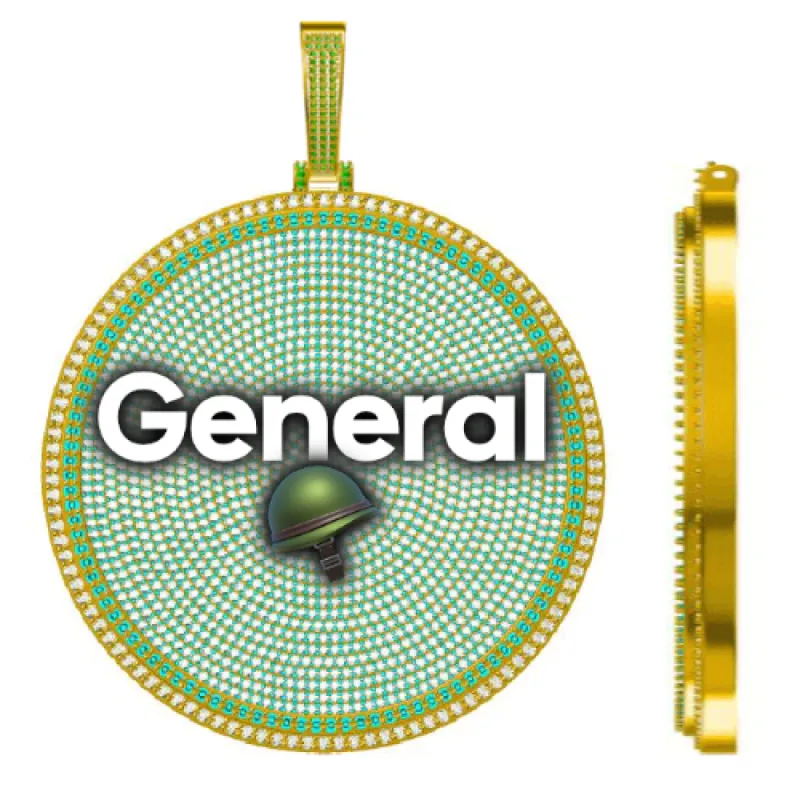 CUSTOM LETTER NECKLACE 3D BIG DISC sold by The GUU Shop