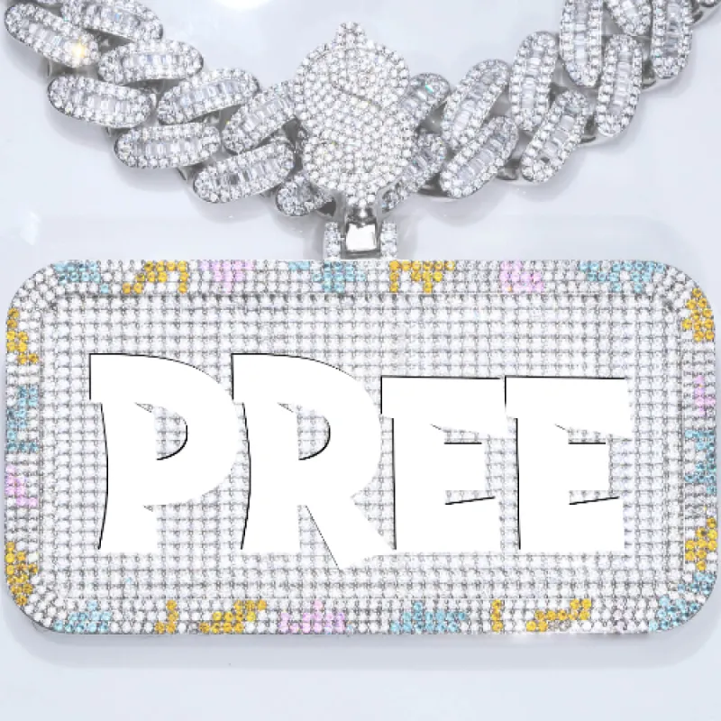 CUSTOM LETTER NECKLACE 3D COLORFUL SQUARE sold by The GUU Shop