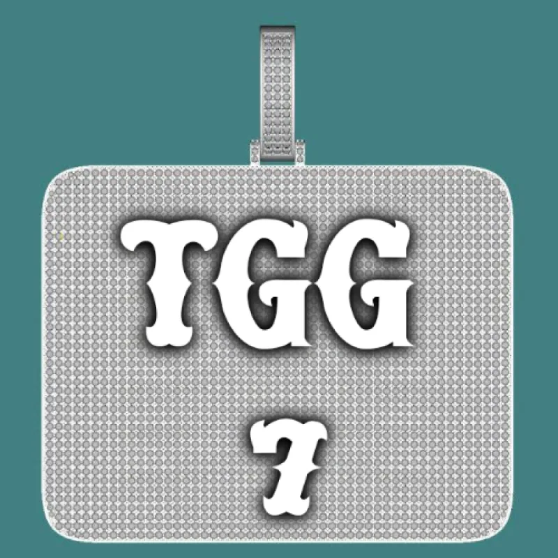 CUSTOM LETTER NECKLACE 3D BIG SQUARE sold by The GUU Shop