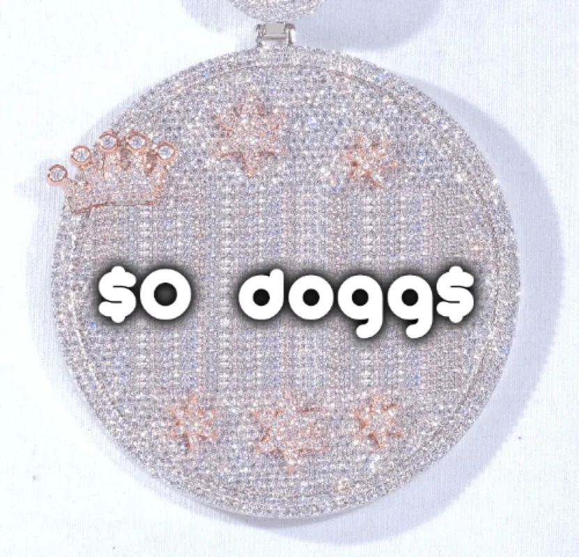 CUSTOM LETTER NECKLACE 3D BIG CROWN DISC sold by The GUU Shop