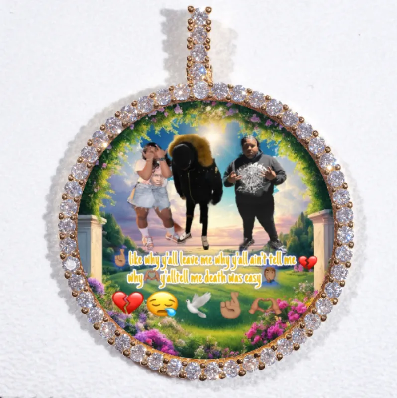 LARGE 3D CIRCLE CUSTOM PICTURE PENDANT sold by The GUU Shop